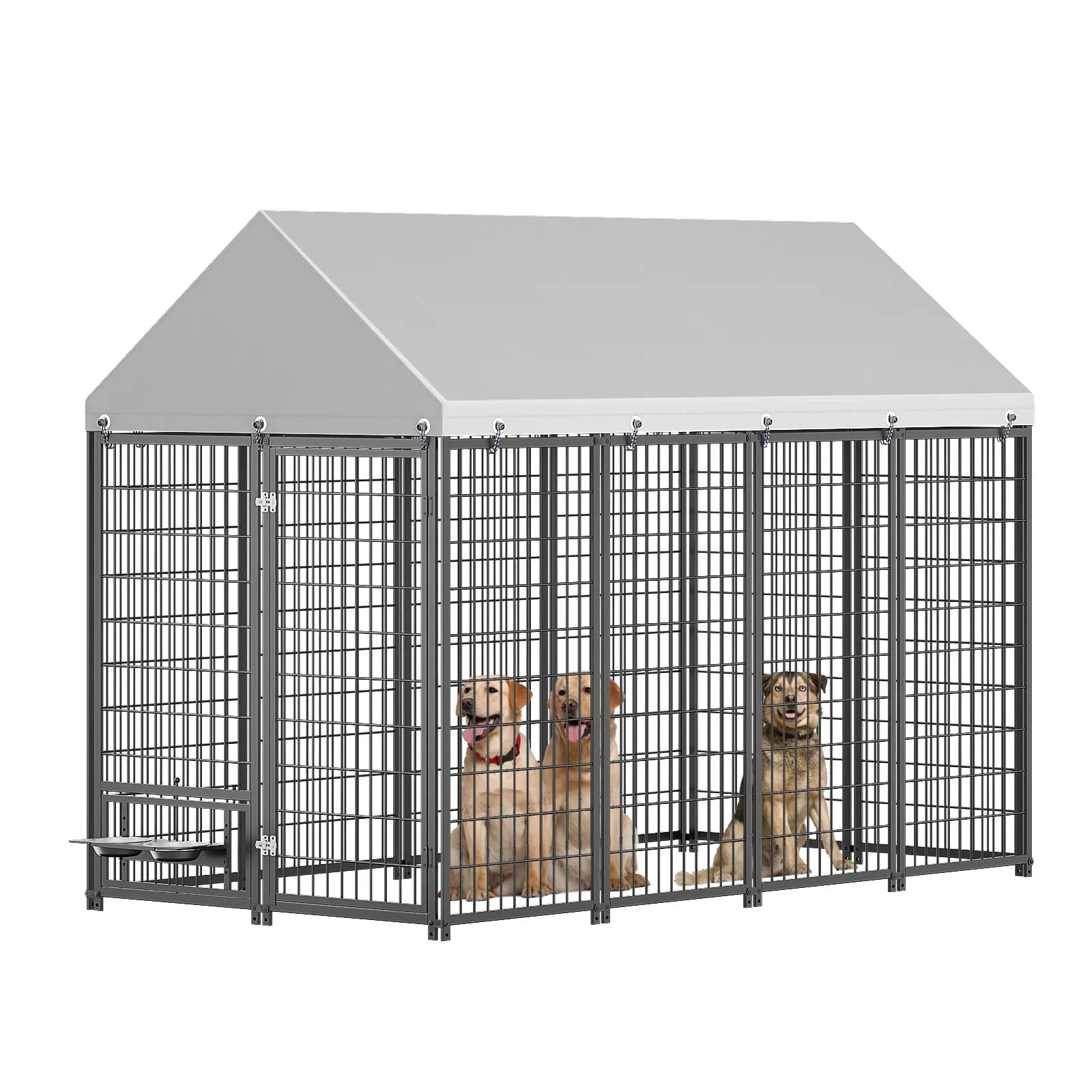 Large Dog Kennel Outdoor Pet Pens Dogs Run Enclosure Animal Hutch Metal Coop Fence with…