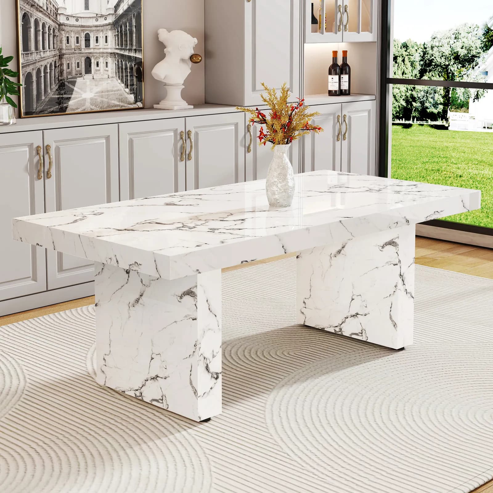 Luxurious Marble Pattern MDF Dining Table - A Choice of Subtle Luxury for Your Home, The…
