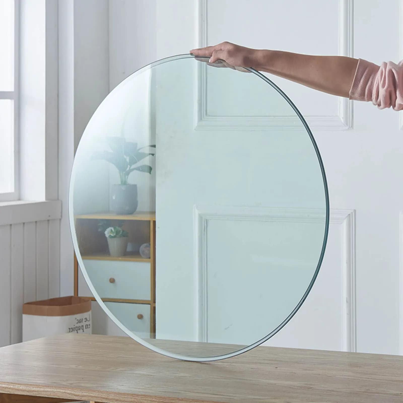 Tempered glass table top round transparent table surface round glass table top round…