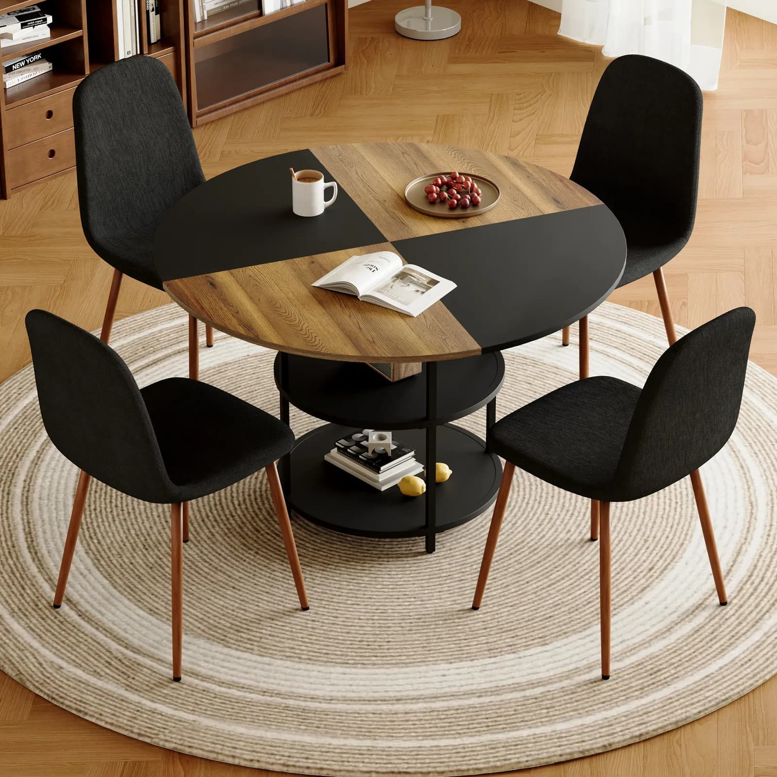 Table and chair set, A 47, 3-inch diameter modern splicing circular dining table -…