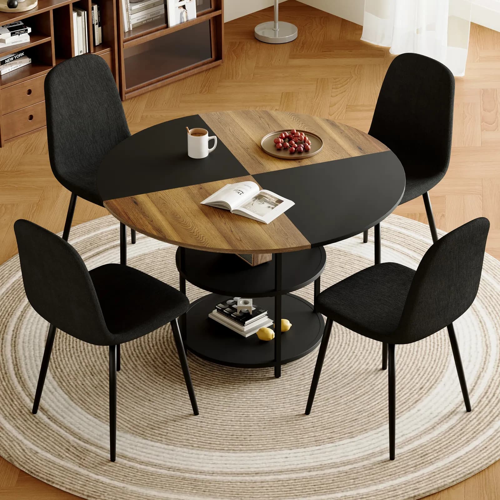 Table and chair set, A 47, 3-inch diameter modern splicing circular dining table -…