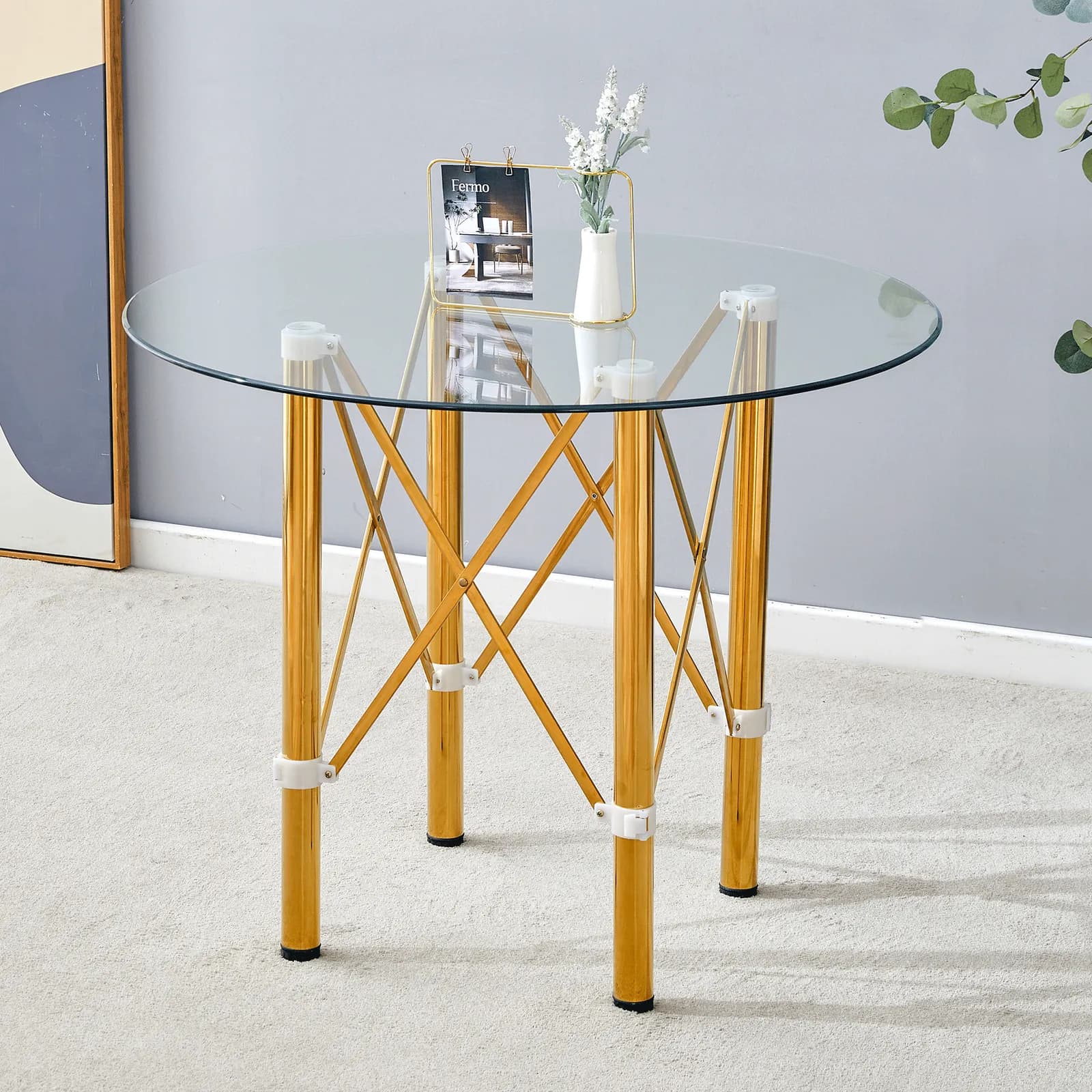 Elegant Transparent Round Glass Table -36 Inch Diameter Transparent Round Tempered Glass…