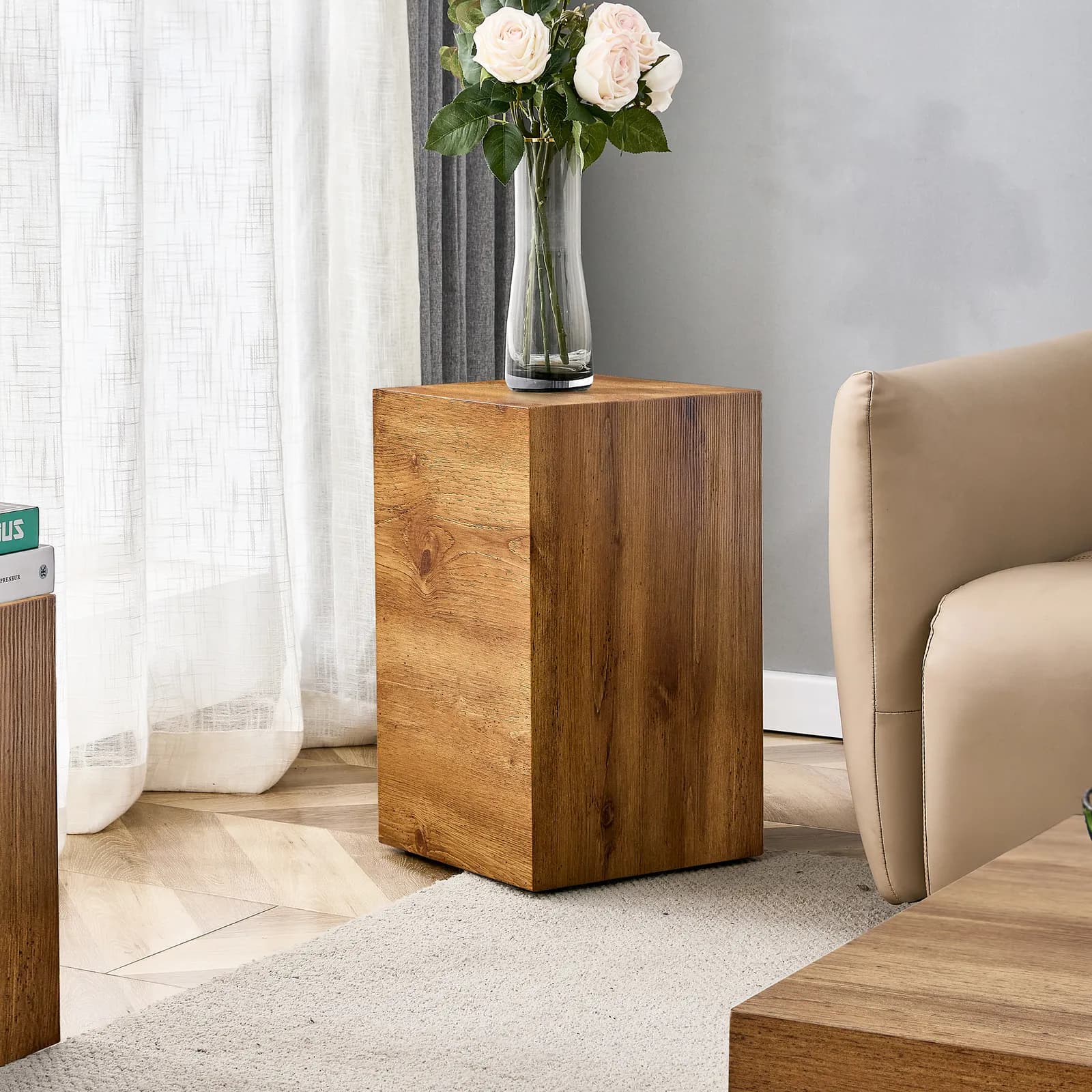Elevate your living space with this modern MDF coffee table that showcases smooth, Wood…