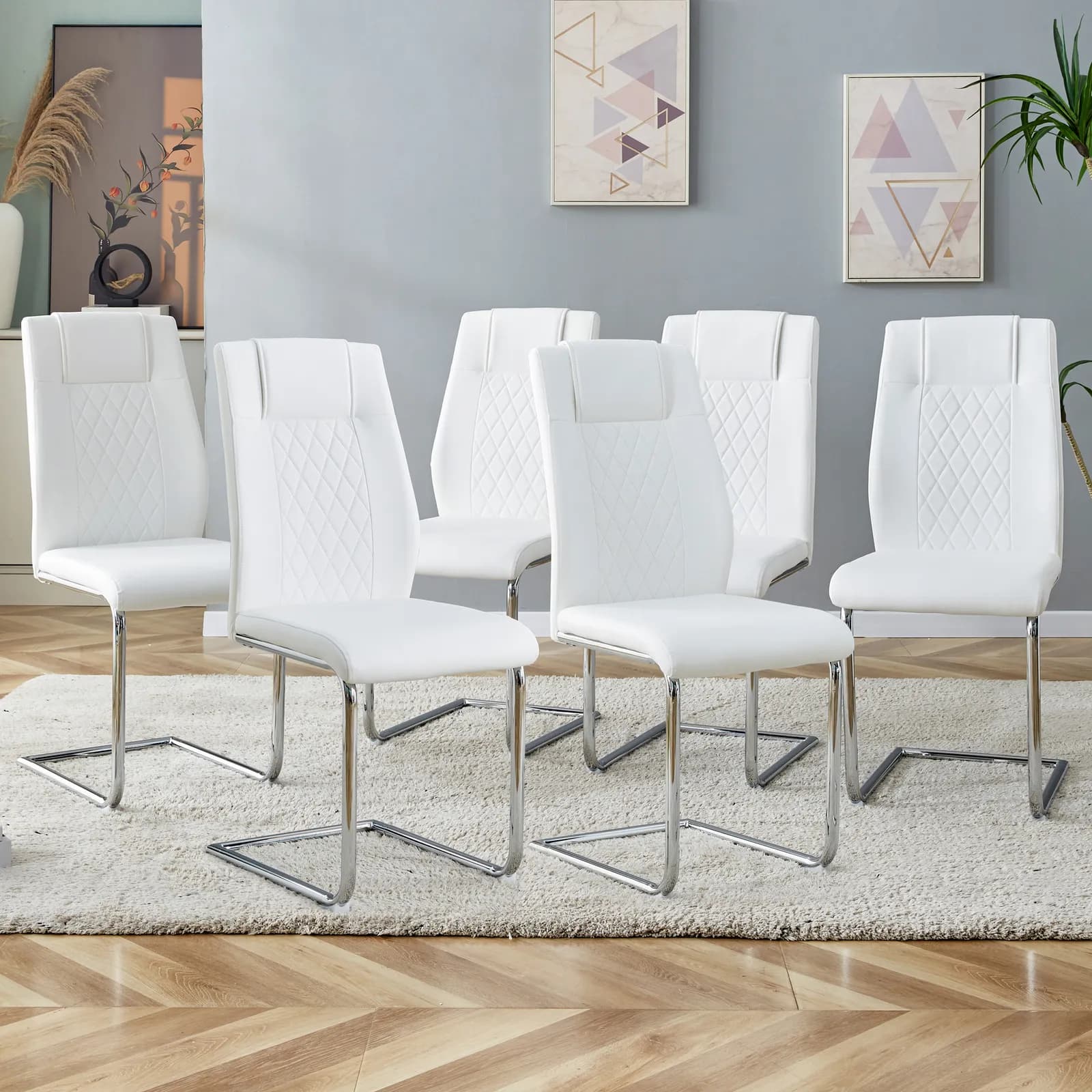 Modern Dining Chairs with Faux Leather Padded Seat Dining Living Room Chairs Upholstered…