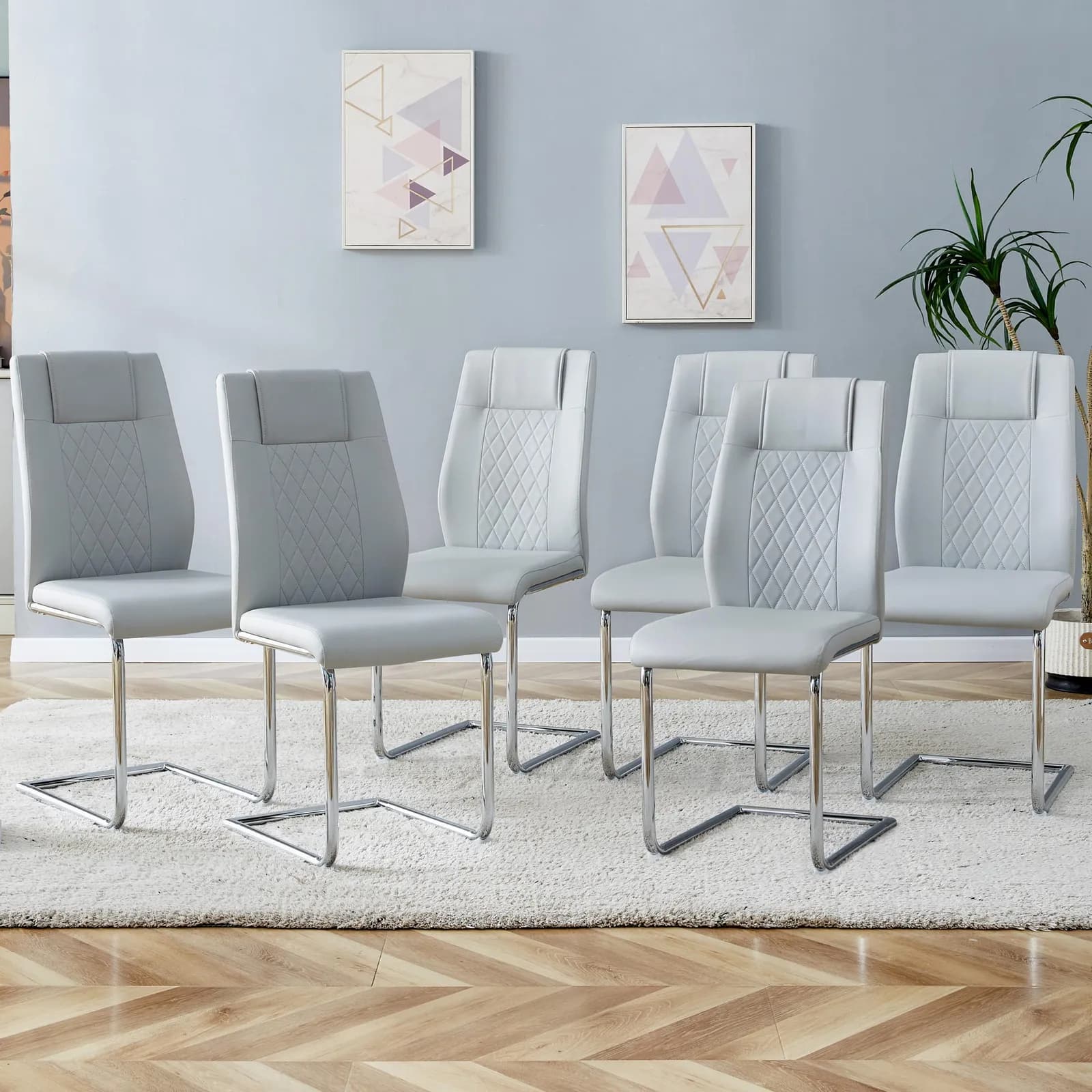 Equipped with faux leather cushioned seats - living room chairs with metal legs, suitable…